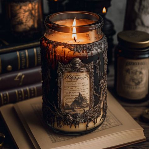 horror candle aesthetic Dark Stormy Night, Witches Art, Crystals Spirituality, Gothic Love, Witchy Candles, Pagan Magic, Gothic Candles, Spiritual Nature, Candles Dark