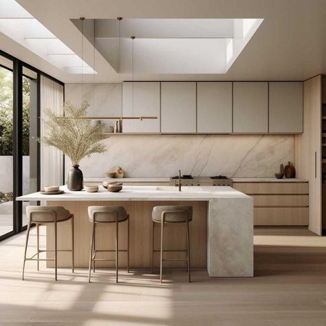 Open Island, Minimal Interior Design Kitchen, Kitchen Behance, Modular Open Kitchen Design, Modular Homes Interior, Modern Minimal Kitchen Design, Open Kitchen Shelving Ideas, Kitchen Set Minimalist Modern, Modular Luxury Kitchen