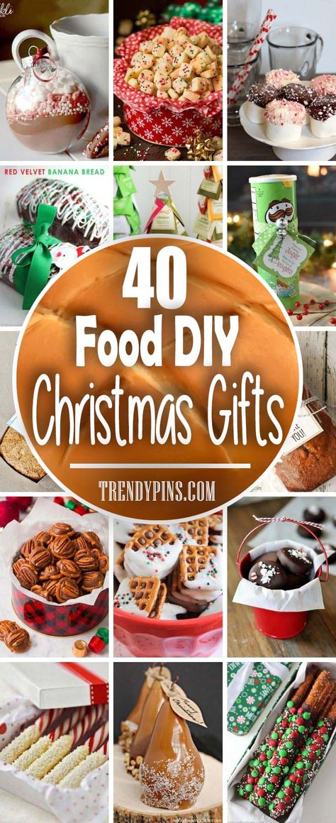 Homemade New Years Gifts, Baked Food Gifts, Food Xmas Gift Ideas, Christmas Eatable Gifts, Christmas Treats You Can Mail, Treats To Make For Christmas Gifts, Christmas Snacks For Gifts Easy Diy, Easy Christmas Dessert Gifts, Baked Treats For Christmas Gifts