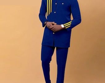 Latest African Wear For Men, African Wear For Men, Clothing Embroidery, African Wear Styles For Men, Groomsmen Outfits, African Clothing For Men, African Shirts, African Men Fashion, Modern Gentleman