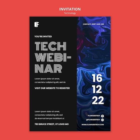 Card Invite Design, Corporate Event Graphic Design, Professional Invitation Design, Event Pamphlet Design, Technology Event Design, Invite Poster Design, Tech Event Invitation, Webinar Ad Design, Save The Date Design Creative