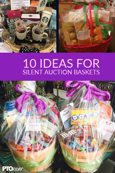 New ideas for your upcoming silent auction! Auction Basket Themes, Tricky Tray Baskets, Silent Auction Gift Basket Ideas, Raffle Gift Basket Ideas, Silent Auction Basket, Tricky Tray, Auction Gift Basket Ideas, Fundraiser Baskets, Theme Baskets