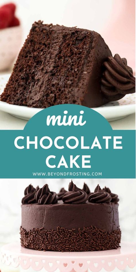 6 Inch Chocolate Cake Recipe, Mini Chocolate Cake Recipe, Chocolate Cake For Two, Cake For Two Recipe, Small Chocolate Cake, Cake For Two, Mini Chocolate Cake, Mini Cake Recipe, Small Batch Baking