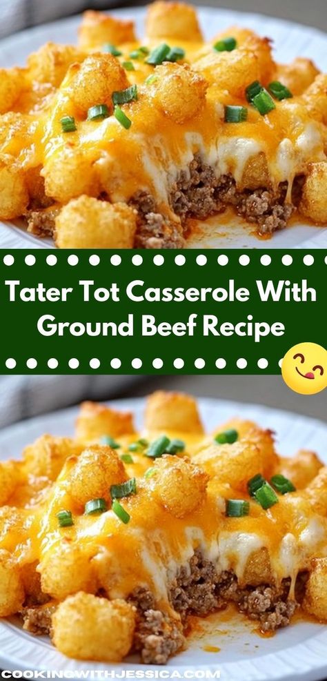 Looking for a comforting dish that the whole family will love? This Tater Tot Casserole with Ground Beef is a delicious mix of flavors and textures. It's an easy dinner idea that brings everyone together. Easy Tater Tot Casserole, Casserole With Ground Beef, Easy Tater Tots, Ground Recipes, Ground Beef Recipe, Tater Tot Casserole Recipes, Tot Casserole, Tater Tot Casserole, Beef And Potatoes