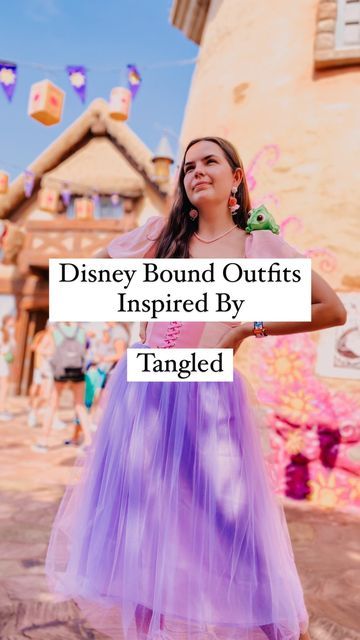 Megan | Disney Style✨ on Instagram: "Tangled inspired Disney bound outfits! Rapunzel is one of my favorite characters to bound as (I just love the pink and purple 💕💜) so I wanted to do the whole cast! Rapunzel is definitely still my favorite from this collection, but which is your favorite! • These could all be awesome for a group Disney bound as well!! • • • • • #disneybound #tangled #tangleddisneybound #disneybounder #disneybounding #disneybounds #rapunzel #rapunzelbound #rapunzeldisneyboun Rapunzel Inspired Costume, Modern Day Rapunzel Outfit, Rapunzel Clothes Inspired Outfits, Rapunzel Disneybound Casual, Rapunzel Outfit Ideas Modern Disney, Disney Bounding Princesses, Rapunzel Outfit Ideas Casual, Tangled Inspired Dress, Rapunzel Bounding