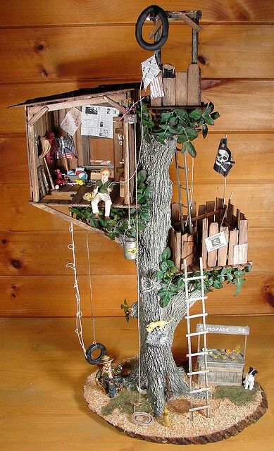 Mini tree doll house~ Fairy Tree Houses, Fairy Garden Designs, Faeries Gardens, Fairy Tree, Fairy Garden Houses, Diy Fairy, Fairy Doors, Fairy Garden Diy, Miniature Houses