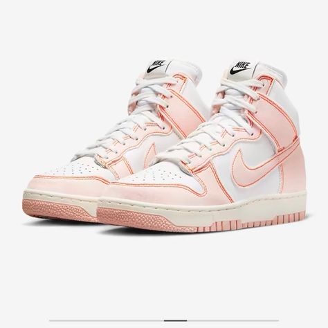 Light Pink/Orangish Color! Easy To Match! Brand New. Nike Dunk High 1985, Dunk High 1985, Nike Dunks High, Dunks High, Orange Jordan, Nike Shoes High Tops, New Sneaker Releases, Orange Sneakers, Nike High Tops