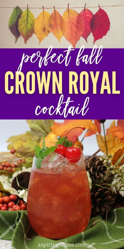 Fall All In Crown Royal Cocktail | Crown Royal Cocktail | Cranberry Vodka Cocktail | Spice Rum Cocktail | Fall Cocktail Ideas #FallAllInCrownRoyalCocktail #CrownRoyalApple #SpiceRum #CranberryVodka #FallCocktails #CocktailRecipe Crown Royal Pumpkin Bottle, Crown Cocktails Recipe, Drinks With Apple Crown Royal, Apple Crown Royal Recipes Cocktails, Crown Drinks Recipes, Crown Apple Cocktails, Vanilla Crown Royal Drinks Recipes, Crown Apple Mixed Drinks, Peach Crown Royal Drink Recipes