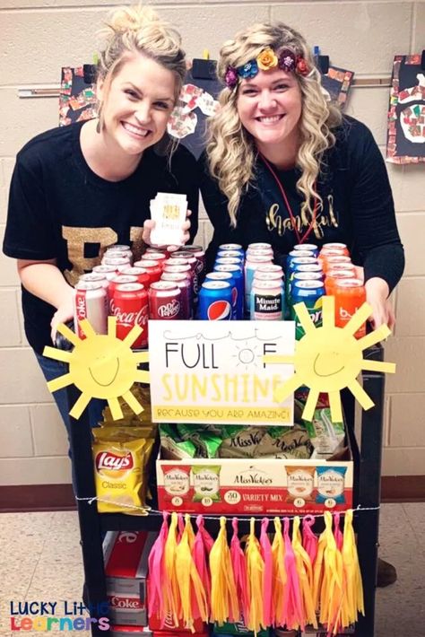 Treat Cart, Morale Ideas, Teacher Morale, Code Secret, Morale Boosters, Staff Appreciation Gifts, Staff Morale, Teacher Treats, Teachers Lounge