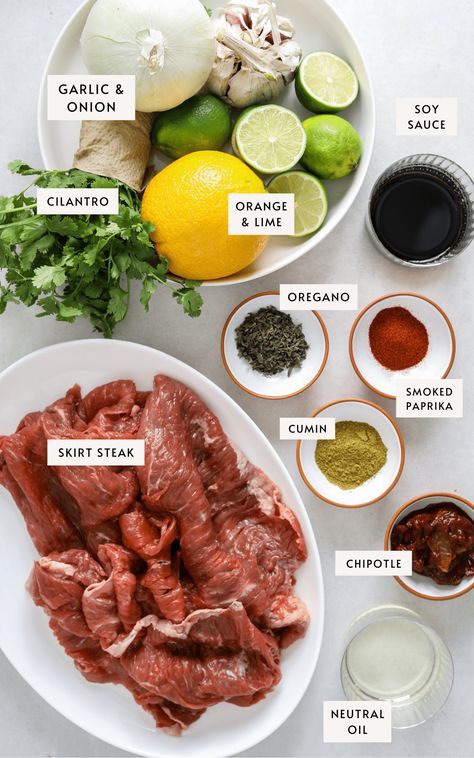 One of the greatest luxuries of living in Los Angeles is that you're never more than a few blocks away from a street vendor selling some of the best tacos you've ever had in your life. Luckily, for those not in Los Angeles, street tacos can be recreated at home with this simple recipe for succulent and juicy carne asada! Homemade Carne Asada Tacos, At Home Street Tacos, Chipotle Carne Asada Recipe Copycat, Tacos Meat Recipes, Carne Asada Recipes Grill, Taco Party Theme, Street Tacos Steak Marinade, Grilled Carne Asada Tacos, Mexican Carne Asada Party