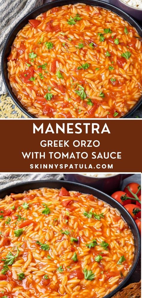 Orzo Recipes Greek, Manestra Recipe, Healthy Orzo Recipe, Recipes With Orzo, Vegan Orzo Recipes, Orzo Side Dish, Orzo Pasta Recipes, Orzo Dishes, Greek Orzo