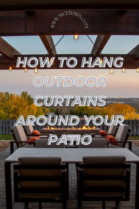 Hanging Outdoor Curtains, Hang Outdoor Curtains, Patio Drapes, Curtains Or Shades, Curtains For Patio, How To Hang Curtains, Outdoor Curtain Rods, Hanging Drapes, Gazebo Curtains