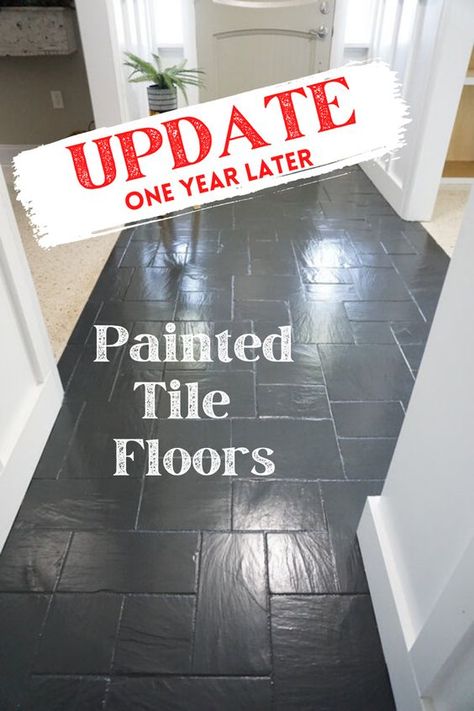 Painting And Stenciling Tile Floors, Slate Floor Renovation, How To Paint Ceramic Tile Floor Bathroom, Ceramic Tile Floor Makeover, Painted Tile Floor Stencil Patterns, Painting Tile Floor Black, Tile Floor Renovation, Can You Paint Tile Bathroom, Painted Black Floor Tile