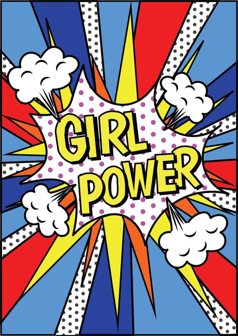 Poster Girl Power - Pop Art Ragazza Pop Art, Images Pop Art, Pop Illustration, Pop Art Drawing, Poster Girl, Pop Art Girl, Power Pop, Pop Art Comic, Pop Art Posters