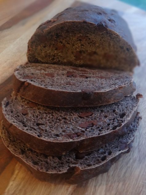 Chocolate Sourdough Loaf Sourdough Loaf Bread, Chocolate Sourdough, Flake Chocolate, Sourdough Loaf, Potato Flakes, Chocolate Bread, Loaf Recipes, Recipe Books, Sourdough Recipes