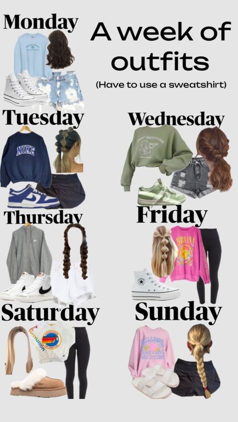 Cute Easy Outfits For School, A Week Of Outfits, Week Of Outfits, Cute Middle School Outfits, Preppy Outfits For School, 2023 Aesthetic, Simple Outfits For School, Preppy Inspiration, Outfit 2022