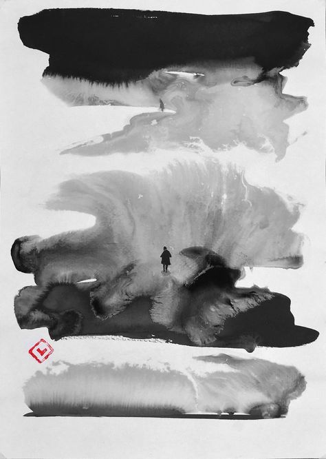 I Create Black Ink Surrealistic Drawings | Bored Panda Water Ink Illustration, Minimalist Ink Drawing, Liquid Ink Art, Painting With Ink And Water, Black Ink Art Abstract, Ink Blowing Art, Ink Wash Drawings, India Ink Art Ideas, Water Ink Drawing