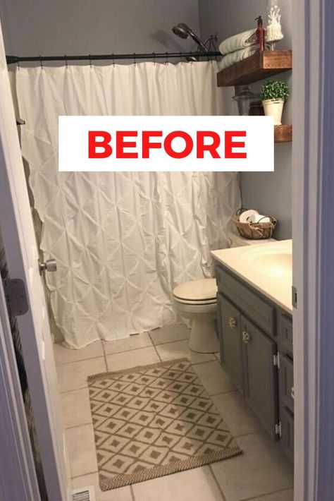 Guest Bathroom On A Budget, Pics Of Small Bathrooms, Small Master Bath Remodel On A Budget, Remolded Bathrooms On A Budget, Guest Bathroom Refresh, Small Bathroom Before And After, Guest Bathroom Ideas Farmhouse, Small Bathroom Remodel On A Budget, Bathroom Before And After