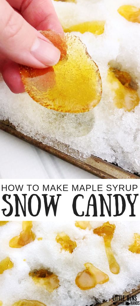 Snowday Activities, Maple Syrup Candy, Maple Sugar Candy, Edible Science, Snow Candy, Candy Science, Snow Ice Cream, Snow Activities, Winter Activity