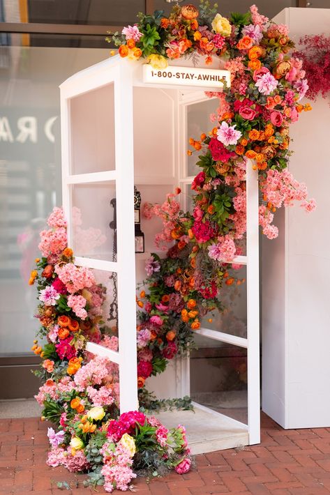 Installations + Events - Showit Blog Summer Installation, Party Rental Ideas, Wedding Phone, Photo Booth Design, Floral Installation, Booth Wedding, Booth Decor, Deco Studio, Event Props