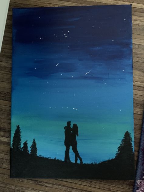 Painting Of A Couple In Love, Loving Couples Painting, Acrylic Painting For Couples, Canvas Drawing Couple, Canvas Painting Ideas Romantic, Canvas Painting Couple Love, Couple Painting Silhouette, Canvas Painting Of Couples, Couple Painting Canvas Ideas