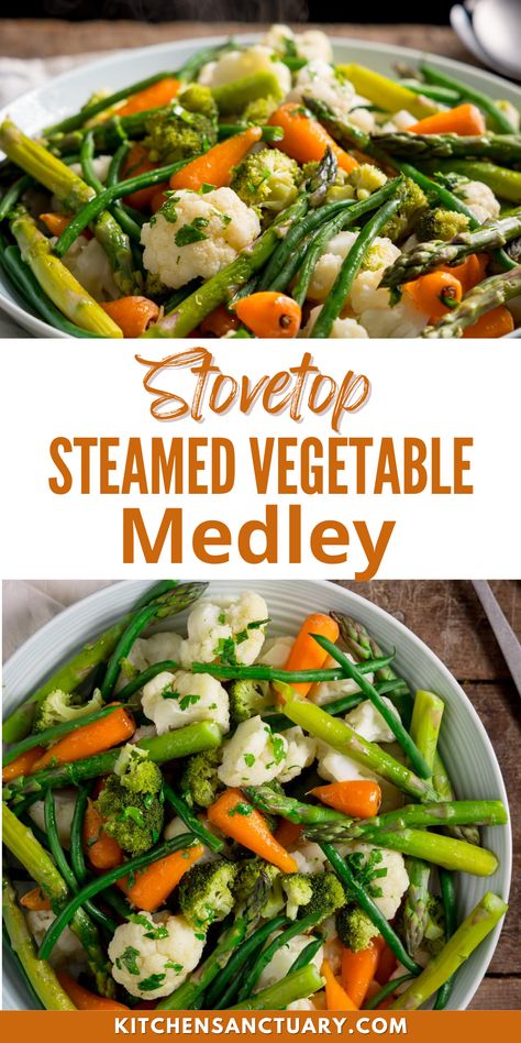 Medley Vegetables Recipe, Best Way To Steam Veggies, Best Steamed Vegetables, How To Season Steamed Vegetables, Steamed Frozen Vegetables, Steam Veggies Recipe, Steamed Vegetable Medley, Steam Veggies On Stove, Sauteed Vegetable Medley