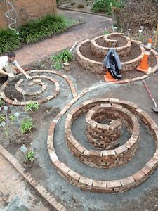 Spiral Garden, Brick Garden, Have Inspiration, Garden Yard Ideas, Veggie Garden, Garden Cottage, Lawn And Garden, Raised Garden, Rock Garden