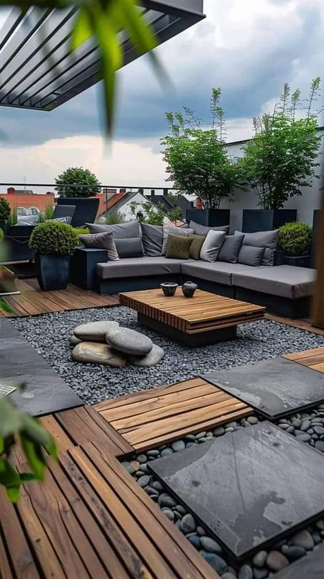 Rooftop Hangout, Small Rooftop Ideas, Small Rooftop, Rooftop Ideas, Ideas Terraza, Roof Terrace Design, Rooftop Patio Design, Terraced Landscaping, Terrace Garden Ideas