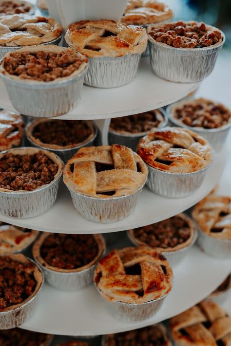 Wedding Pie, Dessert Bar Wedding, University Of Iowa, Wedding Dessert Table, Pie Bar, Mini Pies, Sophomore Year, Iowa City, Fall Wedding Decorations