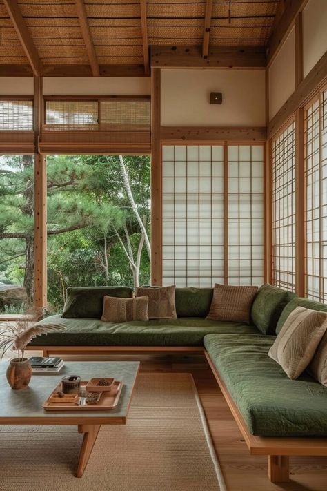 17 Japandi Living Room Interior Designs For Your Inspiration! - My Decor Inspo Living Room Designs Minimalist Scandinavian Style, Japanese Inspired House, Japanese House Interior, Japanese Style Interior Design, Japandi Apartment, Dream Architecture, Japan Apartment, Japandi Living Room Design, Peaceful Interior