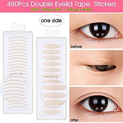 Amazon.com : 480PCS Breathable Single Side Fiber Double Eyelid Tape Paste Stickers Medical Grade Latex Free Eyelid Lift Tapes Perfect for Hooded, Droopy or Mono-eyelids, 240PCS Slim + 240PCS Wide : Beauty Lift Eyelids, Makeup For Droopy Eyelids, Mono Eyelid, Downturned Eyes, Makeup For Downturned Eyes, Droopy Eyelids, Double Eyelid Tape, Eyelid Lift, Eyelid Tape