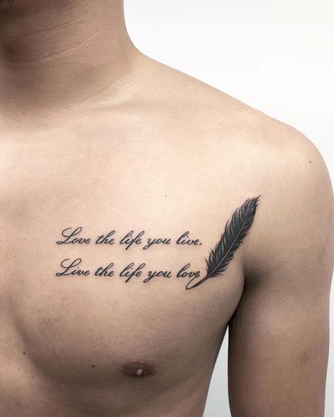 Chest Tattoo Fonts, Tattoos Torso, Chest Tattoo Quotes, Tattoo Font For Men, Tattoo Quotes For Men, Tatuagem Masculina Pequena, Small Chest Tattoos, Torso Tattoos, Cool Chest Tattoos