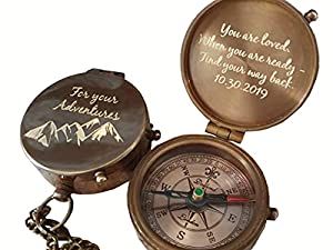 40 Gifts for sons - The best gift ideas for your son (and son-in-law too!) Personalized Compass Gift, Pocket Compass, Engraved Compass, Engraved Handwriting, 40th Gifts, Personalized Gifts For Men, Personalised Gifts For Him, Anniversary Gifts For Husband, Anniversary Gifts For Him