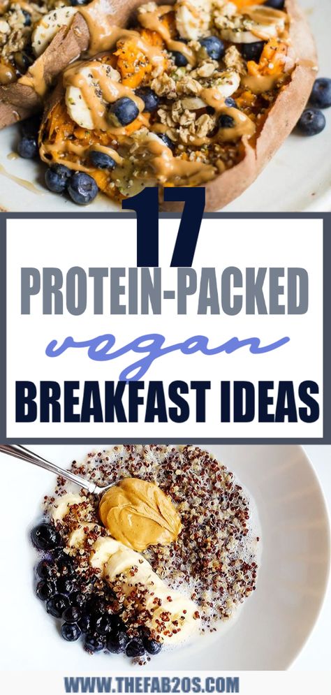 17 Protein Packed Vegan Breakfast Ideas that are perfect for busy mornings and on the go. It's easy to eat clean and achieve your weight loss and fitness goals with these delicious recipes for your busy morning. From smoothies, tofu scrambles to overnight oats, you're sure to find something you love. #vegan #protein High Protein Vegan Breakfast, Protein Breakfast Smoothie, Vegan Breakfast Ideas, Vegan Breakfast Options, Smoothies Vegan, Plant Based Breakfast, High Protein Vegan, Busy Morning, Detox Drinks Recipes