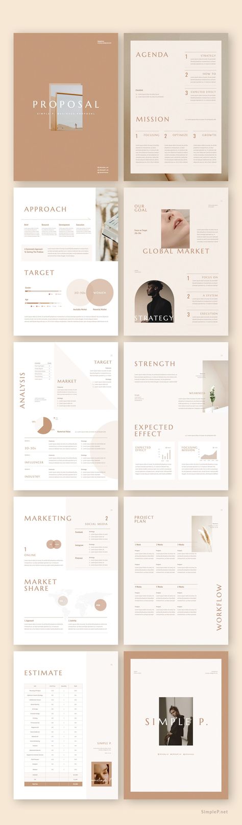 Word Template Design Layout, Document Design Template, Word Document Design Layout Ideas, Document Design Layout, Branding Document, Ebook Template Design, 포트폴리오 레이아웃, Minimalist Font, Presentation Design Layout