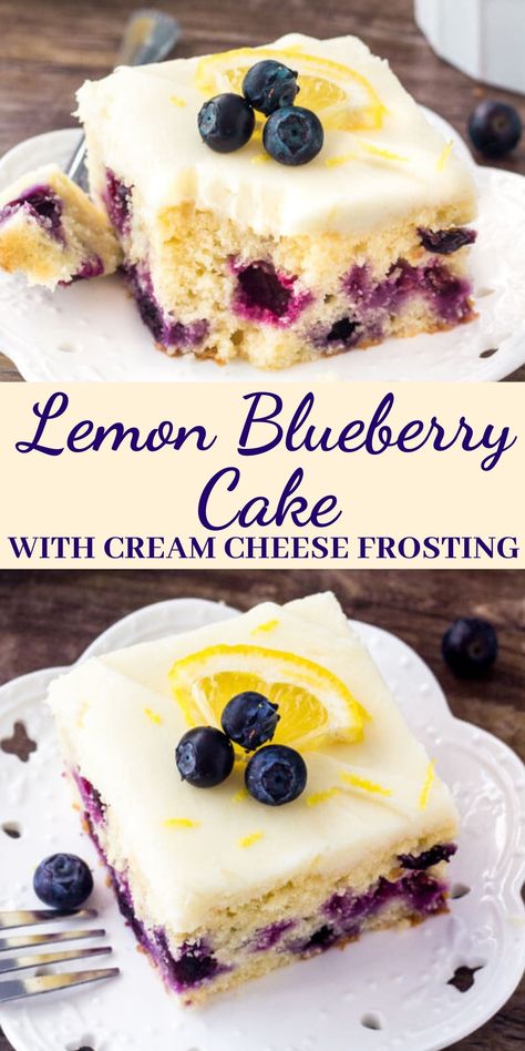 Blueberry Lemon Cake Recipe, Lemon Blueberry Cake, Sommer Mad, Dessert Oreo, Blueberry Cake Recipes, Blueberry Lemon Cake, Lemon Cake Recipe, Lemon Dessert Recipes, Blueberry Desserts