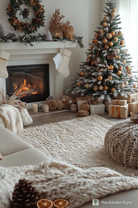 Budget-Friendly Christmas Decor: Transform Your Home from Porch to Living Room and Beyond - The Garden Style Christmas Palette, Christmas Colour Schemes, Christmas Dreaming, Cozy Christmas Decor, Christmas Fireplace Decor, Christmas Mantel, Christmas Decor Inspiration, Christmas Mantel Decorations, Christmas Interiors