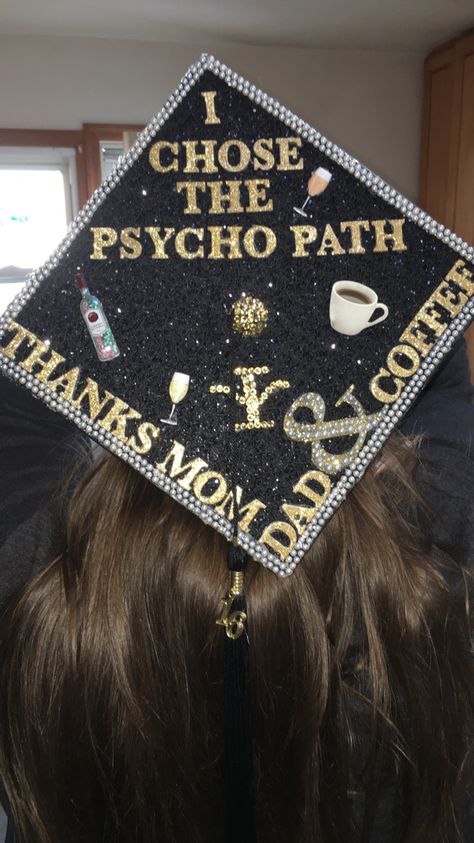 Psychology Grad Cap… Psychology Grad Cap, Psychology Graduation Cap, Psychology Graduation, Party College, High School Graduation Cap, College Graduation Cap Decoration, Grad Hat, Grad Cap Designs, Diy Graduation Cap