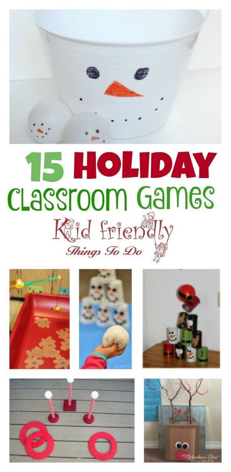 15 Classroom Party Games for the holidays with kids - http://www.kidfriendlythingstodo.com Kindergarten Christmas Party, Preschool Christmas Party, Classroom Holiday Party, Classroom Christmas Party, Classroom Party Games, Christmas Party Ideas For Teens, Christmas Party Games For Kids, School Holiday Party, School Christmas Party