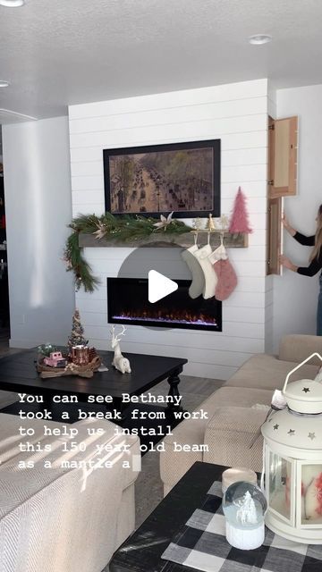 1.4M views · 56K likes | Charlee | Build & Create Home on Instagram: "It’s been one year since I built this fireplace with hidden storage with my brother! I got to see it again when I visited him for Thanksgiving last week. So fun to see something I built being used and loved. 🥰 #electricfireplace #fireplace #diyhomedecor #diyfireplace #livingroom #homedecor #mantel" Fireplace Hidden Storage, Fireplace With Hidden Storage, Diy Shiplap Fireplace, Electric Fireplace Living Room, Build A Fireplace, Fireplace Built Ins, Living Room Decor Fireplace, Home Fireplace, Fireplace Makeover