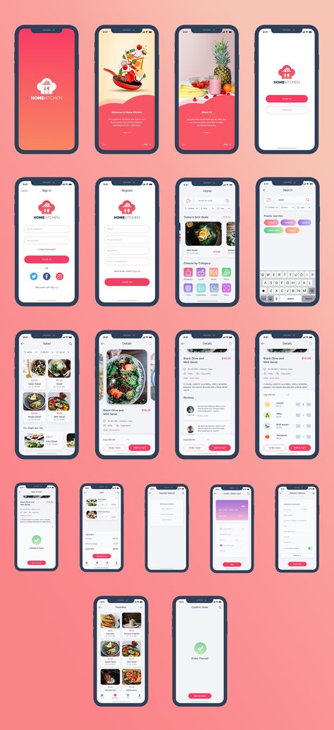 Food App Ui, Creative App Design, Social App Design, Desain Ux, Application Ui Design, Health App Design, Restaurant App, Ux Kits, Ux App Design