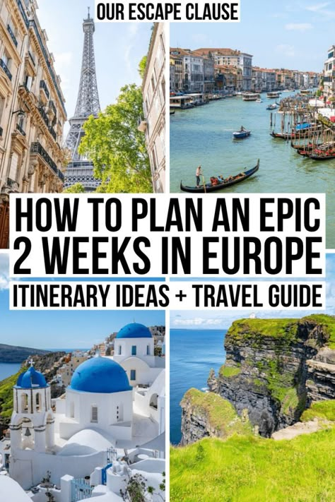 How to plan an epic 2 weeks in Europe: the ultimate travel guide for Europe, with plenty of 2 week Europe itinerary ideas to choose from!   #europetravel #traveltips 2 Week Backpacking Europe, How To Plan For A Trip, Europe Trip Itinerary Two Week, Best Europe Itinerary 2 Weeks, Planning A European Vacation, How To Travel Europe, 3 Week European Travel Itinerary, Visiting Europe First Time, 12 Days In Europe Itinerary