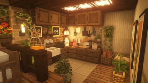 Minecraft Aesthetic — youxie: inside the overgrown mushroom hut 🍄🍃 Minecraft Rooms, Interior Design Minecraft, Minecraft House Interior, Minecraft Kitchens, Interior Minecraft, Cottage Minecraft, Minecraft Aesthetic, Minecraft Mansion, Minecraft Interior Design