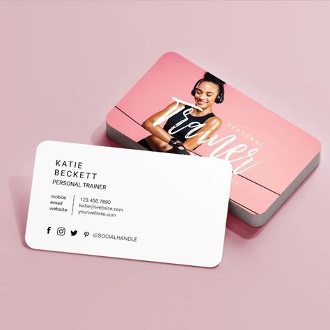 Modern Trendy Personal Fitness Trainer Photo Business Card  Zazzle Wedding Photographer Business Cards, Personal Trainer Business Card, Personal Trainer Business, Fitness Business Card, Personal Fitness Trainer, Photo Business Cards, Stylish Business Cards, Photographer Business Cards, Business Card Modern