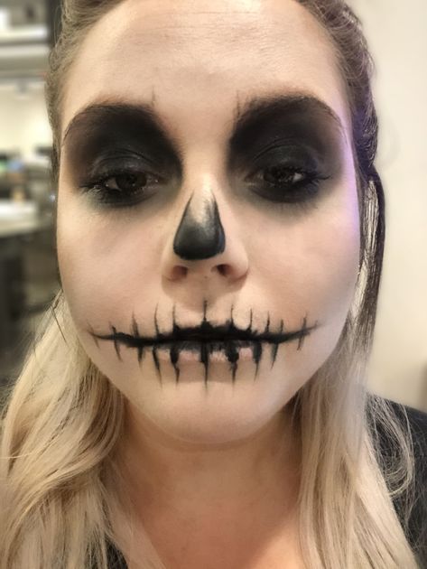 This Easy Skull Makeup Tutorial Is So Simple, A Numskull Could Do It — EXCLUSIVE Skull Makeup Tutorial, Skeleton Makeup, Skull Makeup, Halloween Makeup, Skeleton, Halloween Face, Makeup Tutorial, Face Makeup, To Look