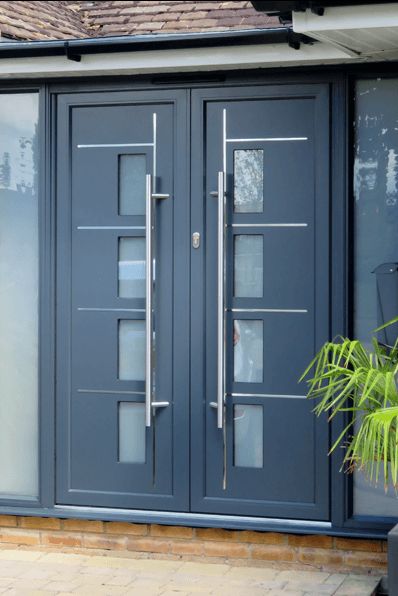 Stunning set of Origin aluminium double front entrance doors available for us to install across Colchester, Clacton, Chelmsford, Braintree, Harwich, Maldon and surround Essex Areas Aluminium Double Doors Entrance, Aluminium Front Door Entrance, Steel Double Door Design, Aluminium Doors Entrance, Aluminium Work, Front Entrance Doors, Aluminium Door Design, Steel Double Doors, Aluminium Glass Door