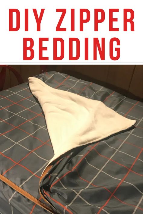 Diy Beddys Bedding Pattern, Zipper Bedding Diy How To Make, Diy Zip Up Bedding, Diy Bedding Set Sewing, Rv Zipper Bedding, Beddys Bedding Diy, Diy Zippered Bedding, Diy Bunk Bed Bedding, Zipper Bedding Diy