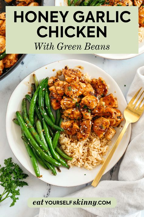 Tired of the same old dinner routine? Check out this quick and easy dinner recipe that's not only better than takeout, but also bursting with flavor. This Honey Garlic Chicken and Green Beans recipe, you'll be the hero of family dinners and impress your friends. Click to discover your new favorite dinner recipe! Easy Yummy Dinners Healthy, Dinners With Green Beans, Dinner Ideas With Green Beans, Healthier Dinner Options, Meals With Greens, Chicken Meals For One, High Protein Dinner Family, Gallbladder Dinner Ideas, Easy Dinners For Families Healthy