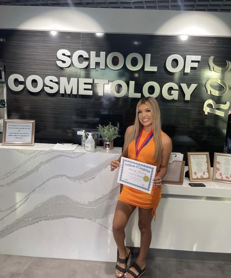 Cosmotology School Asthetic, What To Wear To Cosmetology School, Cosmetology License Aesthetic, Beautition Job Aesthetic, Cosmatolagist Aesthetic, State Board Cosmetology, Beauty School Aesthetic, Cosmotologist Aesthetic, Cosmo Aesthetic