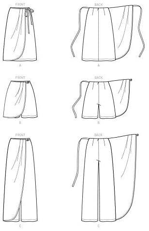 SIMPLICITY Sewing Pattern S9111 Misses' Faux Wrap Pants, Skirt & Shorts, Various, H5 (6-8-10-12-14) : Amazon.co.uk: Home & Kitchen Pants Skirt Pattern, Japanese Skirt Pattern, Wrap Skirt Sketch, Wrap Around Pants Pattern, Japanese Pants Pattern, Wrap Pants Pattern Diy, Wrap Shorts Pattern, Wrap Skirt Patterns Sewing, Diy Wrap Pants